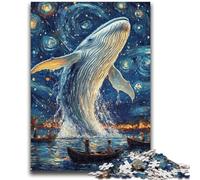 Jigsaws Puzzles 1000 Pieces for Teenagers Gifts Whales in The Starry Sky for And 14 Years And over Anti-Stress Toys Christmas Birthday Gift 26x38cm