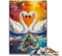 Jigsaws Puzzles 1000 Pieces for Teenagers Gifts White Swan Couple Difficult Hard Gifts for Friends And Family Suitable for And 14 26x38cm
