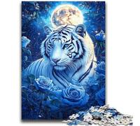 Jigsaws Puzzles 1000 Pieces for Teenagers Gifts White Tiger for Age 14+ Quiz Game Fun at Home Activities, Birthday Present,Travel Gifts 50x75cm