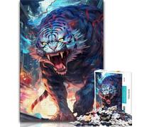 Jigsaws Puzzles 1000 Pieces for Teenagers Gifts White Tiger Rage Teenager Jigsaw,learning Educational for Is Ideal As A Gift for The Whole Family 75x50cm