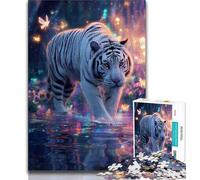 Jigsaws Puzzles 1000 Pieces for Teenagers Gifts White Tiger,Toys Educational Games Stress Relieving Unique Home Decor And Gifts 50x75cm