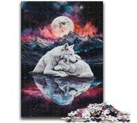 Jigsaws Puzzles 1000 Pieces for Teenagers Gifts White Wolf Help The Brain Exercise Addictive Toys to Cultivate Patience Artists Collection, Fine Art 50x75cm