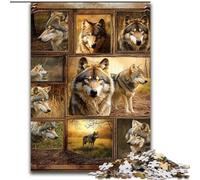 Jigsaws Puzzles 1000 Pieces for Teenagers Gifts Wolf Collage, Learning Educational for Is Ideal As A Gift for The Whole Family (Size 26x38cm)