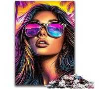 Jigsaws Puzzles 1000 Pieces for Teenagers Gifts Woman Wearing Sunglasses Family Entertainment Toys Educational Game for Birthday, Chrismas for Ages 14+ 26x38cm