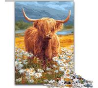 Jigsaws Puzzles 1000 Pieces for Teenagers Gifts Yak And Flowers, Help The Brain Exercise Addictive Toys to Cultivate Patience Perfect Decoration (Size 26x38cm)