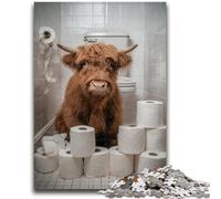 Jigsaws Puzzles 1000 Pieces for Teenagers Gifts Yak in The Bathroom Learning Educational Toy for Is Ideal As A Gift for The Whole Family 26x38cm
