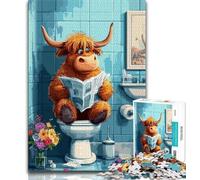 Jigsaws Puzzles 1000 Pieces for Teenagers Gifts Yak in The Toilet Adult Puzzles,Toys Educational Games Stress Relieving Unique Birthday And Gifts 75x50cm