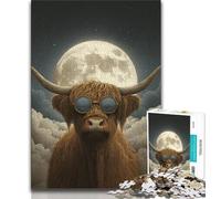Jigsaws Puzzles 1000 Pieces for Teenagers Gifts Yak Wearing Glasses 1000 Piece Puzzle,Suitable for Desktop Decoration for And Age 14 (size 75x50cm)