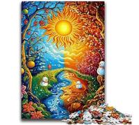 Jigsaws Puzzles 1000 Pieces for Teenagers Gifts Yin Yang Forest Relax Games Educational Game for Birthday, Chrismas for And Age 14 Years Up 26x38cm