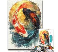 Jigsaws Puzzles 1000 Pieces for Teenagers Gifts Yin Yang Koi Teenager Jigsaw,Vibrant And Unique Design Relaxing & Challenging Puzzle Experience 26x38cm