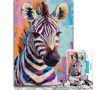 Jigsaws Puzzles 1000 Pieces for Teenagers Gifts Zebra Oil Painting 1000 Pieces for Teenagers,Educational Games Home Decoration Birthday Present, Gifts, Wall Art (size 38x26cm)