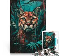 Jigsaws Puzzles 2000 Piece For Adults teenagers “Jungle Puma” Made of cardboard，for 14+ Challenging To Complete But Fun And Humorous Christmas game Presents for Women。size：70x100cm/27.5x39.3inch