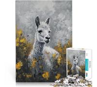 Jigsaws Puzzles 2000 Piece For Adults teenagers White Alpaca Painting Made of cardboard Suitable for ages 14 and up Home decoration Great gifts and toys 。size:70x100cm/27.5x39.3inch
