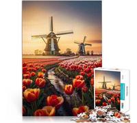 Jigsaws Puzzles 2000 Piece For Adults teenagers Windmill Symphony Made of cardboard Suitable for ages 14 and up Educational Game Challenge Toy Great gift for gaming。size:70x100cm/27.5x39.3inch
