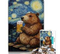 Jigsaws Puzzles 2000 Pieces for Adults Gifts Capibara Drinking in The Night Sky,Family Game Stress Reliever Difficult Challenge Enhance Love between Couples 70x100cm