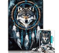 Jigsaws Puzzles 2000 Pieces for Adults Gifts Dream Catcher Wolf,Educational Family Game Wall Decoration Unique Birthday And Xmas Gifts 70x100cm