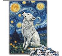 Jigsaws Puzzles 2000 Pieces for Adults Gifts Wolf Under The Night Sky for Age 14 Years And over Decompressing Intellectual Educational Toy Great Gift 70x100cm