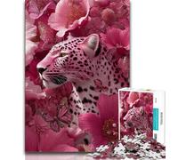 Jigsaws Puzzles 2000 Pieces for Teenagers Gifts Pink Leopard,Educational Family Game Suitable for Desktop Decoration 70x100cm