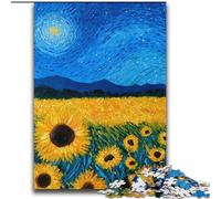 Jigsaws Puzzles 2000 Pieces for Teenagers Gifts Van Gogh Sunflowers at Night for Educational Game Challenge Toy Birthday Present, Gifts 70x100cm