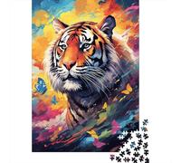 Jigsaws Puzzles 500 Pieces Adult Puzzle Colorful Art Tiger Puzzles Jigsaws Art Diy Game Gift Toy Family Game 500pcs (52x38cm)