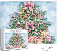 Jigsaws Puzzles for Adults 1314 pcs Pieces, Christmas Tree Puzzle Gift Pattern Design, Wooden Puzzle Educational Games Challenging, with Gift Box Packaging, Home Room Wall Decor, 30x20in, Model163