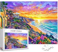 Jigsaws Puzzles for Adults 2000 pcs Pieces, Beach Puzzle Sunset Pattern Design, Wooden Puzzle Educational Games Challenging Adult Crafts with Gift Box Packaging, Home Room Wall Decor, 40x28in, Model4