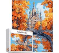 Jigsaws Puzzles for Adults 2000 pcs Pieces, Church Puzzle Landscape Pattern Design, Wooden Puzzle Educational Games Challenging, DIY Adult Crafts with Gift Box, Home Room Wall Decor, 40x28in, Model679