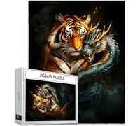 Jigsaws Puzzles for Adults 3000 pcs Pieces, Tiger Puzzle Dragon Pattern Design, Wooden Puzzle Educational Games Challenging Adult Crafts with Gift Box Packaging, Home Room Wall Decor, 48x32in,Model979