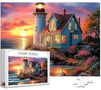 Jigsaws Puzzles for Adults 4000 pcs Pieces, Lighthouse Puzzle Seagull Pattern Design, Wooden Puzzle Educational Games Challenging, DIY Adult Crafts with Gift Box Home Room Wall Decor, 56x35in,Model136