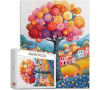 Jigsaws Puzzles for Adults 4000 pcs Pieces, Seven Colors Puzzle Small Town Pattern Design, Wooden Puzzle Educational Games Challenging, DIY Adult Crafts, Home Room Wall Decor, 56x35in, Model523