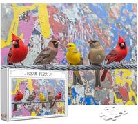 Jigsaws Puzzles for Adults 5000 pcs Pieces, Bird Puzzle Red Sparrow Pattern Design, Wooden Puzzle Educational Games Challenging, DIY Adult Crafts with Gift Box, Home Room Wall Decor, 62x42in, Model280