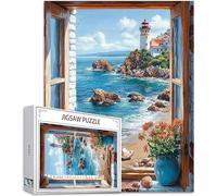 Jigsaws Puzzles for Adults 5000 pcs Pieces, Lighthouse Puzzle Landscape Pattern Design, Wooden Puzzle Educational Games Challenging, with Gift Box Packaging, Home Room Wall Decor, 62x42in, Model583