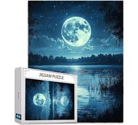 Jigsaws Puzzles for Adults 5000 pcs Pieces, Moon Puzzle Ocean Pattern Design, Wooden Puzzle Educational Games Challenging Adult Crafts with Gift Box Packaging, Home Room Wall Decor, 62x42in, Model910