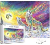 Jigsaws Puzzles for Adults 5000 pcs Pieces, Wolf Puzzle Planet Pattern Design, Wooden Puzzle Educational Games Challenging Adult Crafts with Gift Box Packaging, Home Room Wall Decor, 62x42in, Model121
