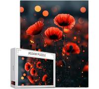 Jigsaws Puzzles for Adults 6000 pcs Pieces, Red Puzzle Flower Pattern Design, Wooden Puzzle Educational Games Challenging Adult Crafts with Gift Box Packaging, Home Room Wall Decor, 72x42in, Model991