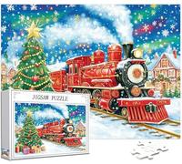 Jigsaws Puzzles for Adults 6000 pcs Pieces, Train Puzzle Christmas Tree Pattern Design, Wooden Puzzle Educational Games Challenging, with Gift Box Packaging, Home Room Wall Decor, 72x42in, Model73