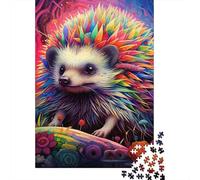 Jigsaws Puzzles for Adults Art Hedgehog 500 Piece Jigsaw Puzzle Wooden Puzzles Suitable for Adults And over 18 Years Old Brain Teaser Puzzle 500pcs (52x38cm)
