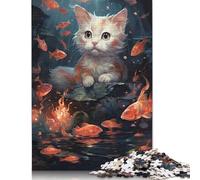 Jigsaws Puzzles for Adults Becoming Koi Kitten 1000 Piece Jigsaw Puzzle Wooden Puzzles Suitable for Adults And over 18 Years Old Brain Teaser Puzzle 1000pcs (75x50cm)