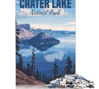 Jigsaws Puzzles for Adults Crater Lake National Park 500 Piece Jigsaw Puzzle Wooden Puzzles Suitable for Adults And over 18 Years Old Brain Teaser Puzzle 500pcs (52x38cm)