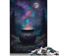 Jigsaws Puzzles for Adults Magical Cauldron Under The Moonlight 1000 Piece Jigsaw Puzzle Paper Puzzles Suitable for Adults And over 18 Years Old Brain Teaser Puzzle 38x26cm/1000pcs