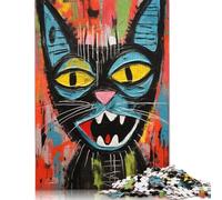 Jigsaws Puzzles for Adults Modern Surreal Cat 500 Piece Jigsaw Puzzle Wooden Puzzles Suitable for Adults And over 18 Years Old Brain Teaser Puzzle 500pcs (52x38cm)