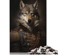 Jigsaws Puzzles for Adults Renaissance Wolf General 1000 Piece Jigsaw Puzzle Wooden Puzzles Suitable for Adults And over 18 Years Old Brain Teaser Puzzle 1000pcs (75x50cm)