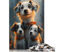 Jigsaws Puzzles for Adults Three Adorable Puppies 500 Piece Jigsaw Puzzle Wooden Puzzles Suitable for Adults And over 18 Years Old Brain Teaser Puzzle 500pcs (52x38cm)
