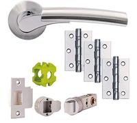 Jigtech JTB71065 Ultro Door Pack-Latch-Polished Satin Chrome, 57mm