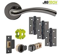 Jigtech JTB71400 Solar Door Pack-Latch-Black Nickel