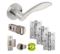 Jigtech JTB72200 Cresta Door Pack-Latch, Satin Chrome,57mm