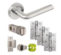 Jigtech JTB72225 Riva Door Pack-Latch, Satin Chrome, 57mm