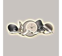 JIHAJU 3D Wall Art Clock Decor, Wall Clock Decorative, Home Decor Hanging Sculpture Painting, Crystal Porcelain Dial Silent Quartz, for Living Room Entrance Corridor(E,180x60cm(Fits2.0-2.4mWall))