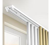 JIHAJU Double Curtain Track Ceiling Mounted, Heavy Duty Aluminum Track Set for Drapes, Silent Sliding Double Rail System for Living Room Bedroom Window/Hotel Room Dividers,Easy Install(3.8m(12.5ft))