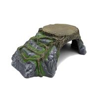 JIHAQUA Extra Large Resin Reptile Hideouts Cave Habitat Decor for Reptiles, Amphibians, Fish Tanks and Gecko, Leopard